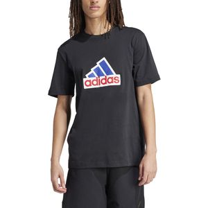 T-shirt met korte mouwen en logo in reliëf ADIDAS SPORTSWEAR. Katoen materiaal. Maten L. Zwart kleur