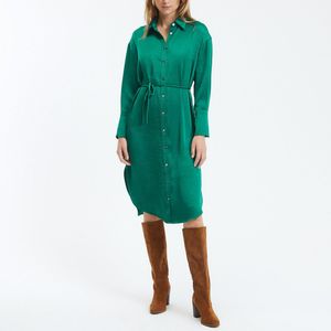 Hemdjurk met lange mouwen CINDA SUNCOO. Polyester materiaal. Maten 1(S). Groen kleur