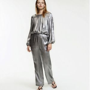 Zilveren lange jumpsuit LA REDOUTE COLLECTIONS. Polyester materiaal. Maten 34 FR - 32 EU. Grijs kleur