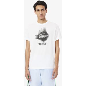 Lacoste - Sport T-shirt - Wit - Katoen - Krokodillenprint