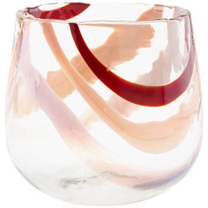 Vaas in transparant glas met motiefjes, Spezita AM.PM. Glas materiaal. Maten één maat. Rood kleur