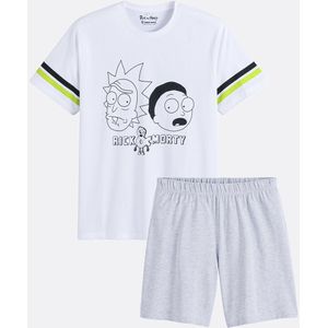 Rick et Morty - Pyjashort - Wit/Parelgrijs - Katoen