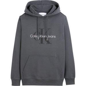 Hoodie Monologo CALVIN KLEIN JEANS. Bio katoen materiaal. Maten M. Grijs kleur