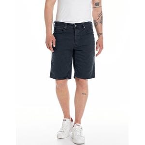 REPLAY - Rechte Short - Marineblauw - Katoen