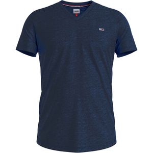 T-shirt slim jaspé, V-hals TOMMY JEANS. Katoen materiaal. Maten M. Blauw kleur