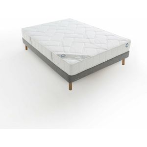 Ensemble matras + bedbodem, heel stevig comfort BULTEX. Multiplex materiaal. Maten 140 x 190 cm. Wit kleur