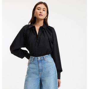 LA REDOUTE COLLECTIONS - Wijd Katoenen Shirt - Zwart - 100% Katoen