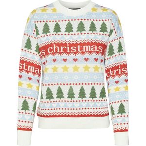VERO MODA - Kersttrui - Wit - Ronde Hals - Acryl