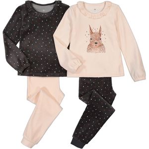 Set van 2 pyjama's in fluweel met eekhoorn print LA REDOUTE COLLECTIONS. Fluweel materiaal. Maten 5 jaar - 108 cm. Grijs kleur