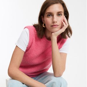 LA REDOUTE COLLECTIONS - Trui zonder Mouwen - Roze - Alpaga Mix