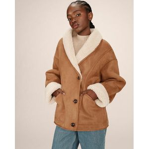 Grace & Mila - Swan - Damesjas - Oversize - Faux Shearling en Suédine