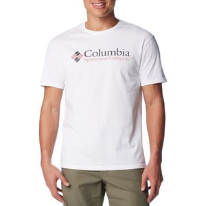 T-shirt met korte mouwen en logo op borst essentiel COLUMBIA. Katoen materiaal. Maten XL. Wit kleur
