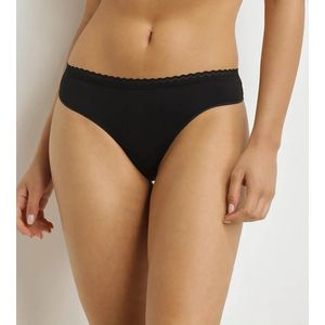 DIM - Tanga Daily Micro - Zwart - Microfibre - Detaillering van Kant