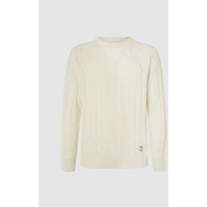 PEPE JEANS - Trui - Beige - Katoen - Ronde Hals - Lange Mouwen