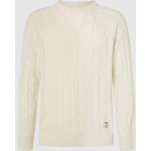 PEPE JEANS - Trui - Beige - Katoen - Ronde Hals - Lange Mouwen