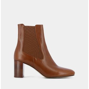 Bottines chelsea in leer met hak Duris JONAK. Leer materiaal. Maten 39. Kastanje kleur