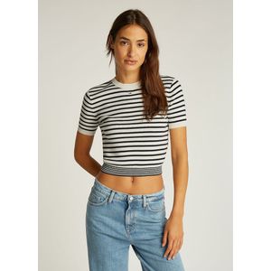 TOMMY JEANS - Gestreepte Trui - Wit/Marine - Katoen