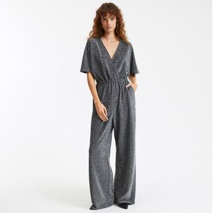 LA REDOUTE COLLECTIONS - Jumpsuit - Zilver - Polyester - Iriserende Korte Mouwen