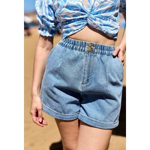 Short hoge taille SOLET LA PETITE ETOILE. Katoen materiaal. Maten 36 FR - 34 EU. Blauw kleur