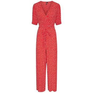 Lange jumpsuit met stippen PIECES. Viscose materiaal. Maten S. Rood kleur