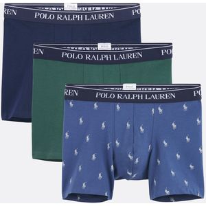 POLO RALPH LAUREN - Set van 3 lange boxershorts - Blauw - Katoen