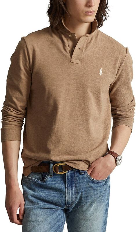 POLO RALPH LAUREN - Rechte Polo - Kastanje - Katoen - Lange Mouwen