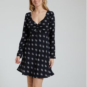 Gebloemde, korte jurk LEVI'S. Polyester materiaal. Maten XS. Zwart kleur
