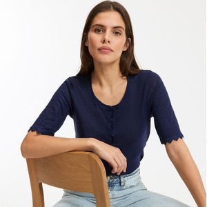 LA REDOUTE COLLECTIONS - T-shirt - Blauw - Linnen