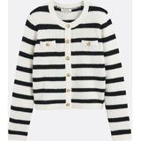 Vest in fijn tricot met ritssluiting MORGAN. Acryl materiaal. Maten XS. Wit kleur