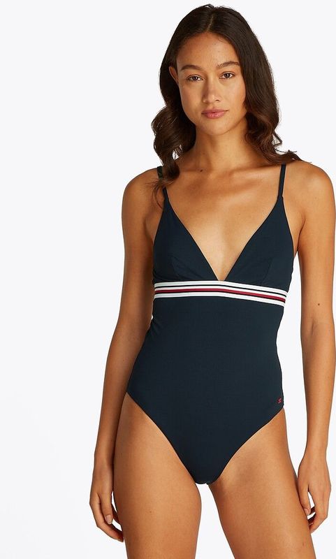 TOMMY HILFIGER - Badpak TH Global Stripe - Blauw - 75% Polyamide, 25% Elasthan