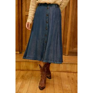 Lyocell midirok, Jael LA PETITE ETOILE. Tencel/lyocell materiaal. Maten 2(M). Blauw kleur