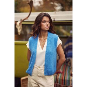 LA PETITE ÉTOILE - MARVIA - Mouwloos Gebreid Vest - Blauw - Acryl