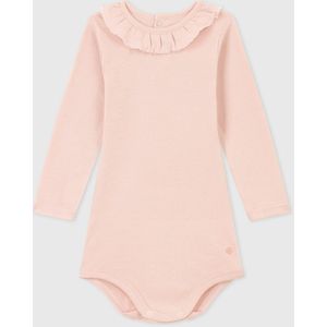 Romper met lange mouwen en kraag PETIT BATEAU. Katoen materiaal. Maten 2 jaar - 86 cm. Roze kleur