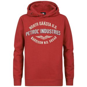 Hoodie in molton PETROL INDUSTRIES. Geruwd molton materiaal. Maten 16 jaar - 174 cm. Rood kleur