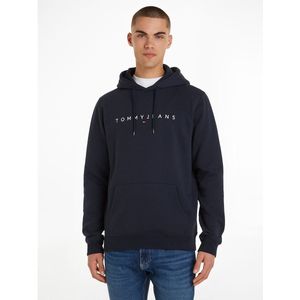 Rechte hoodie linear logo TOMMY JEANS. Katoen materiaal. Maten S. Blauw kleur