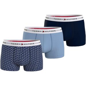 Set van 3 boxershorts, 1 bedrukt + 2 effen TOMMY HILFIGER. Katoen materiaal. Maten XL. Zwart kleur