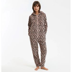 SO'HOME - Onesie - Luipaardprint - Fleece Tricot - Met Kap - Lange Mouwen