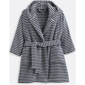 Malo - Badjas met Kap - Grijsblauw - 100% Katoen - Bouclette Badstof 360 g/m2