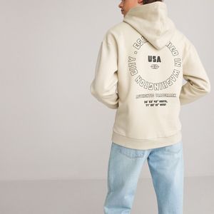 Oversized hoodie in molton LA REDOUTE COLLECTIONS. Geruwd molton materiaal. Maten XXXS. Beige kleur