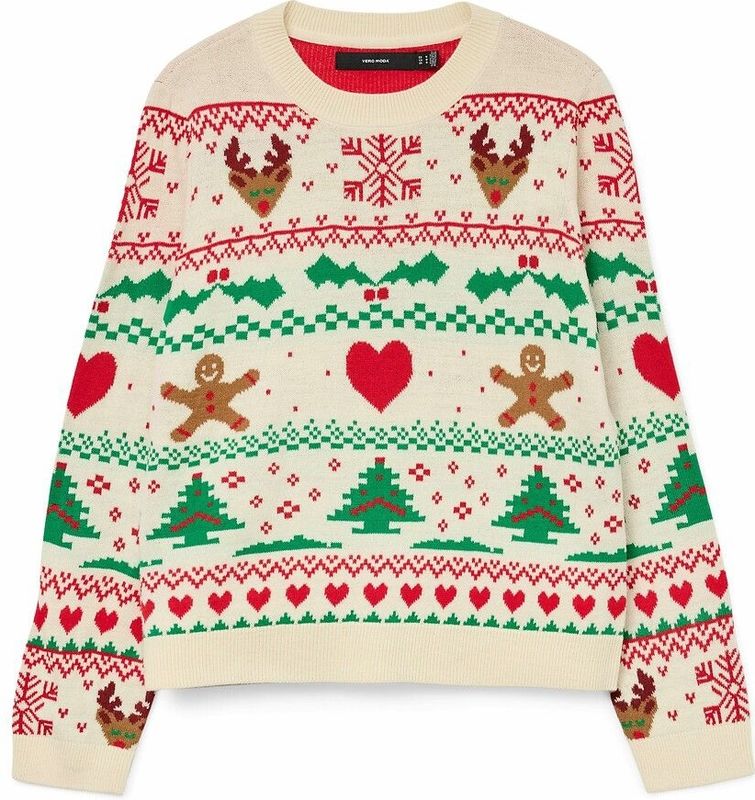 Kerstmis trui VERO MODA. Acryl materiaal. Maten M. Wit kleur