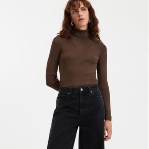 LA REDOUTE COLLECTIONS - Trui - Kastanje - Viscosemix - Rolkraag