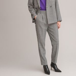 LA REDOUTE COLLECTIONS - Strakke Broek - Pied-de-Poule Motief - Zwart - Polyester