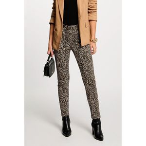 MORGAN - Slim-fit Broek - Luipaardprint - Katoen - Lage Taille