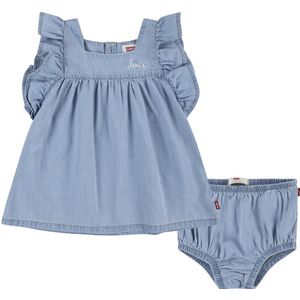 Jurk en bloomer in chambray LEVI'S KIDS. Katoen materiaal. Maten 6 mnd - 67 cm. Blauw kleur