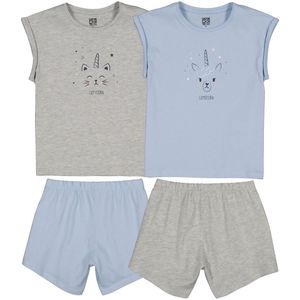 Set van 2 pyjashorts in katoenjersey LA REDOUTE COLLECTIONS. Katoen materiaal. Maten 10 jaar - 138 cm. Grijs kleur