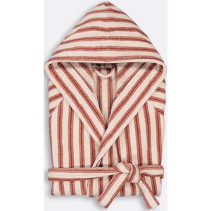 La Redoute Intérieurs - Makeba - Fluwelen Badstof Badjas - Ecru / Kastanje - Met Capuchon