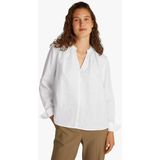 Tommy Hilfiger - ESS LINEN V-NECK BLOUSE - Optic White - Blouse - Lange Mouwen - Verkoelend Premium Linnen