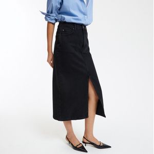 LA REDOUTE COLLECTIONS - Lange Rechte Rok - Zwart - Katoen