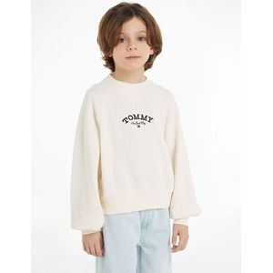 Sweater met ronde hals, in molton TOMMY HILFIGER. Katoen materiaal. Maten 14 jaar - 156 cm. Wit kleur