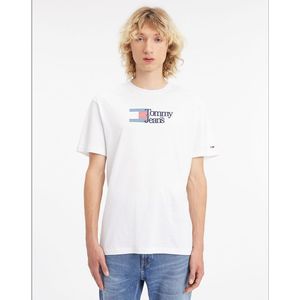 T-shirt met ronde hals, logo op de borst TOMMY JEANS. Katoen materiaal. Maten XL. Wit kleur
